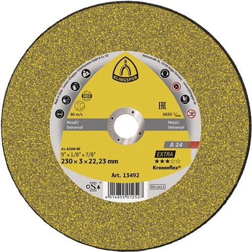 KLINGSPOR Trennscheibe A 24 Extra D230x3mm ger.STA Bohr.22,23mm KLINGSPOR