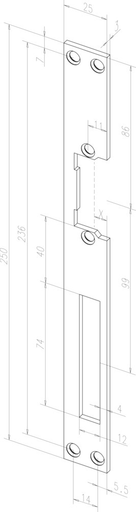 effeff Flachschließblech für Türöffner 021, Stahl