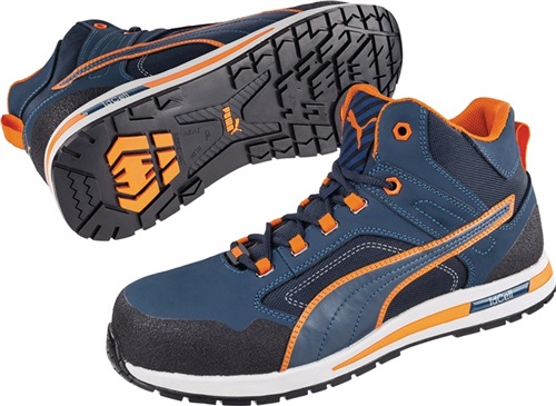 PUMA Sicherheitsstiefel Crosstwist MID Gr.42 blau/orange S3S FO HRO SR 20345:2022 PUMA Sicherheitsstiefel Crosstwist MID Gr.42 blau/orange S3S FO HRO SR 20345:2022