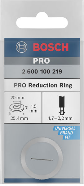 BOSCH Reduzierring für Kreissägeblätter, 25,4 x 20 x 1,5 mm