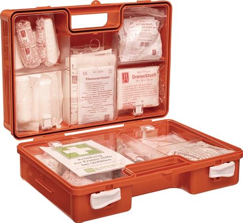 B-SAFETY Erste Hilfe Koffer DIN 13169-2021 B310xH210xT130ca.mm orange B-SAFETY
