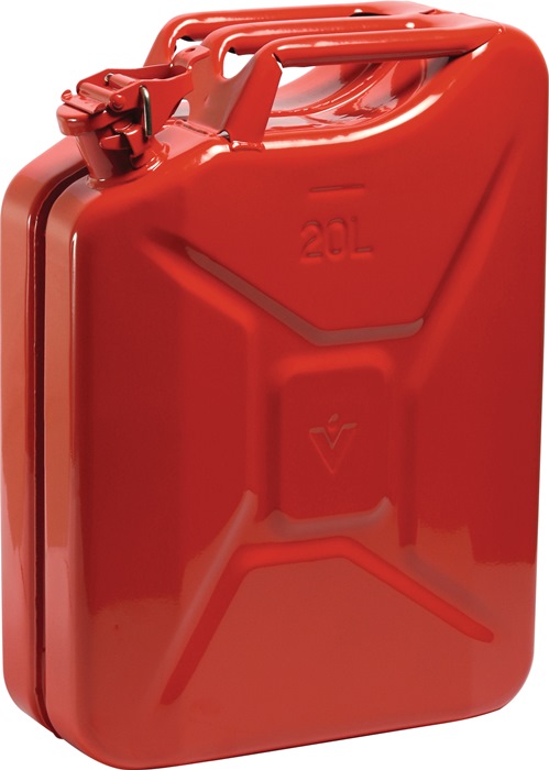 VALPRO Kraftstoffkanister 20l Feuerrot RAL 3000 Stahlbl.0,9mm L345xB165xH470mm VALPRO