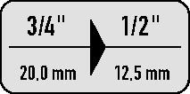 STAHLWILLE Reduzierstück 568 Antriebs-4-KT.3/4 Zoll Abtriebs-4-KT.1/2 Zoll L.55mm