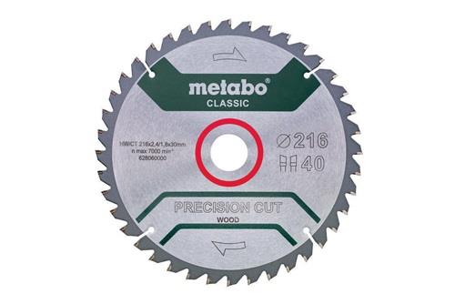 METABO Kreissägeblatt cordless cut wood classic AD 216mm Z.40 Bohr.30mm Schnitt-B.2,4mm