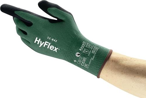 ANSELL Handschuh HyFlex 11-842 Gr.8 schwarz/grün EN ISO 21420,EN 388,EN407 PSA III
