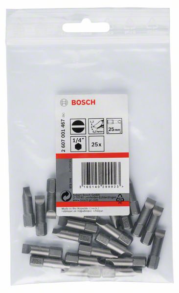 BOSCH Schrauberbit Extra-Hart S 1,2 x 6,5, 25 mm, 25er-Pack