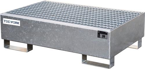 Auffangwanne 215 l L1200xB800xH360mm Stahlblech mit Gitterrost TECWERK
