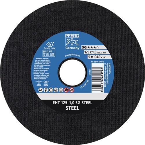 PFERD Trennscheibe SG STEEL D180x1,6mm ger.STA Bohr.22,23mm PFERD