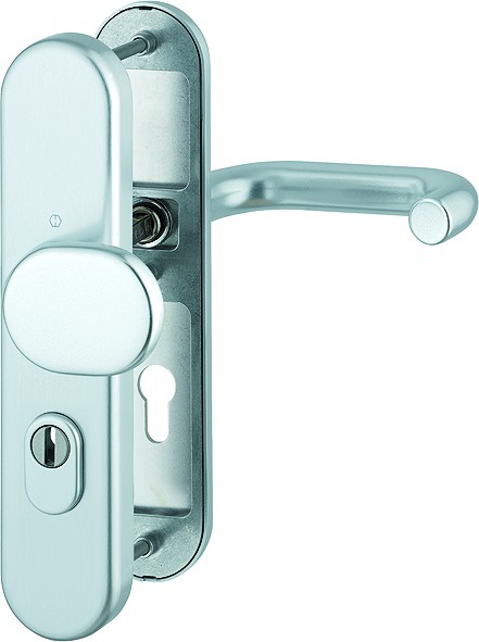 HOPPE® FH Schutz-Wechselgarnitur mit Langschild Paris FS-86G/3332ZA/3310/138F, Aluminium
