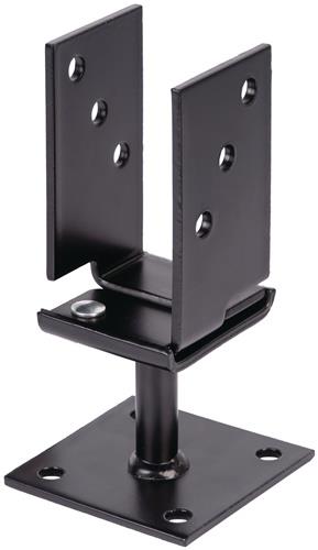 GAH U-Pfostenträger 71x110x70x70xmm verzinkt,schwarz ku.-besch.z.Schr.GAH
