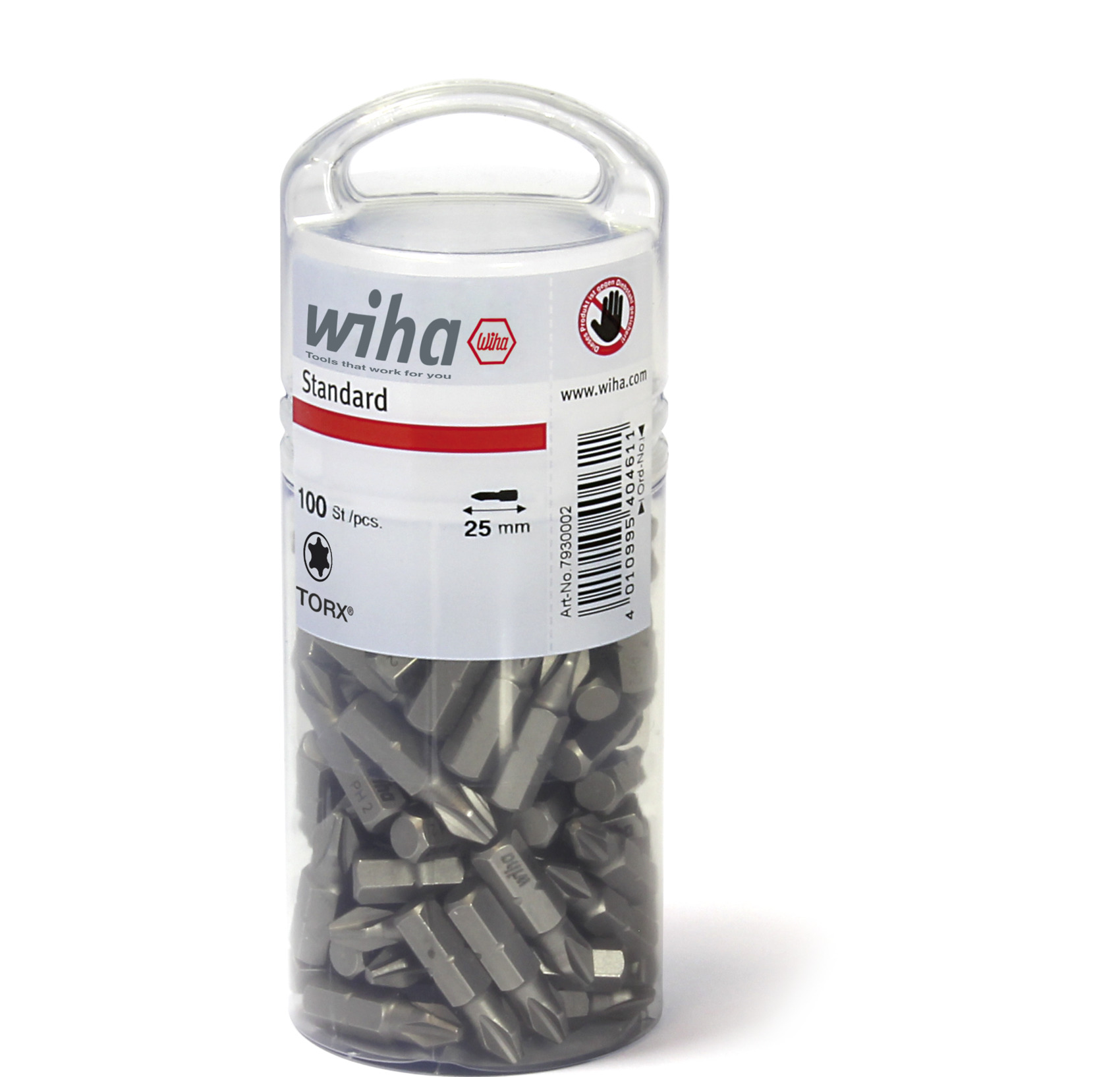 Wiha Bit Set Standard 25 mm TORX® (T20) 100-tlg. 1/4" in Großpackung (40463)