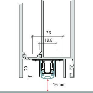 PLANET Türabsenkdichtung RO-plus FH, Silikon 710 mm grau
