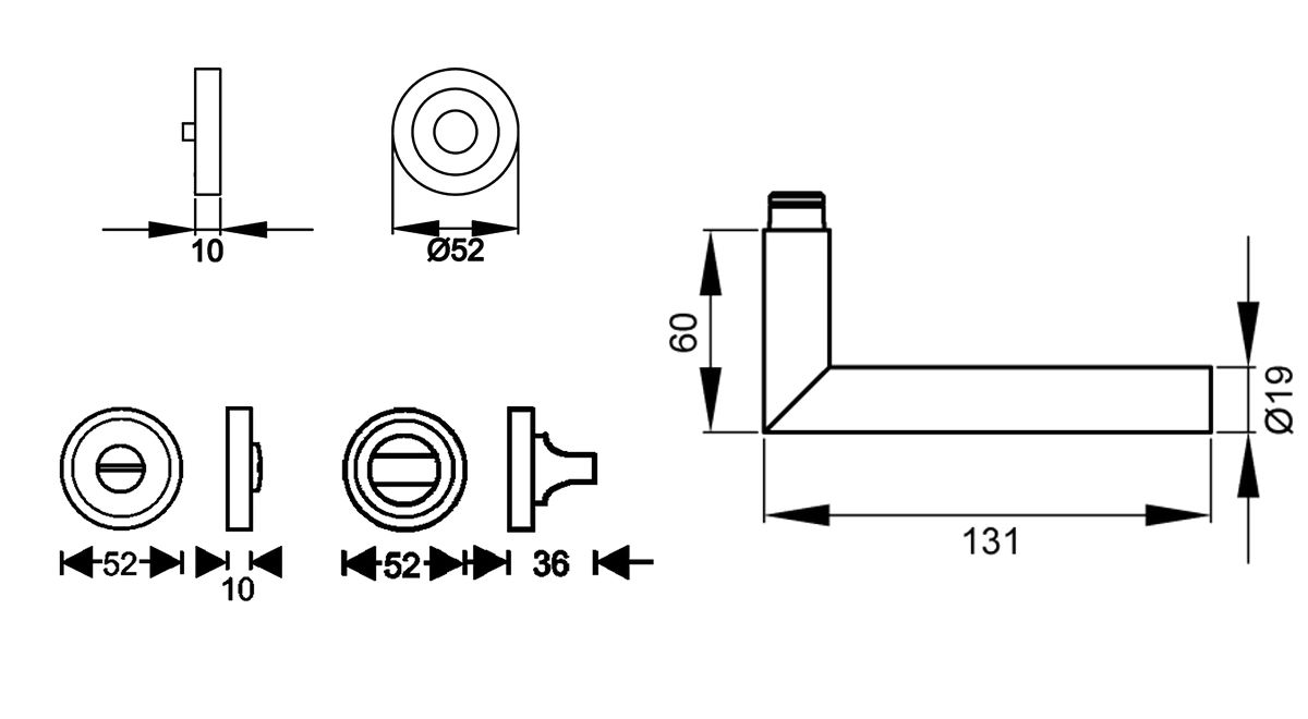 KARCHER DESIGN Drückergarnitur ER28S - Rhodos, Bad, Edelstahl