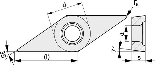 TECWERK Wendeschneidplatte VCGT110304-AL N20 Bearb.Alu.TECWERK