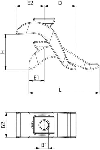 AMF Spannpratze Nr.6321 f.T-Nut 14mm Spann-H.0-50mm M12x14x125mm AMF