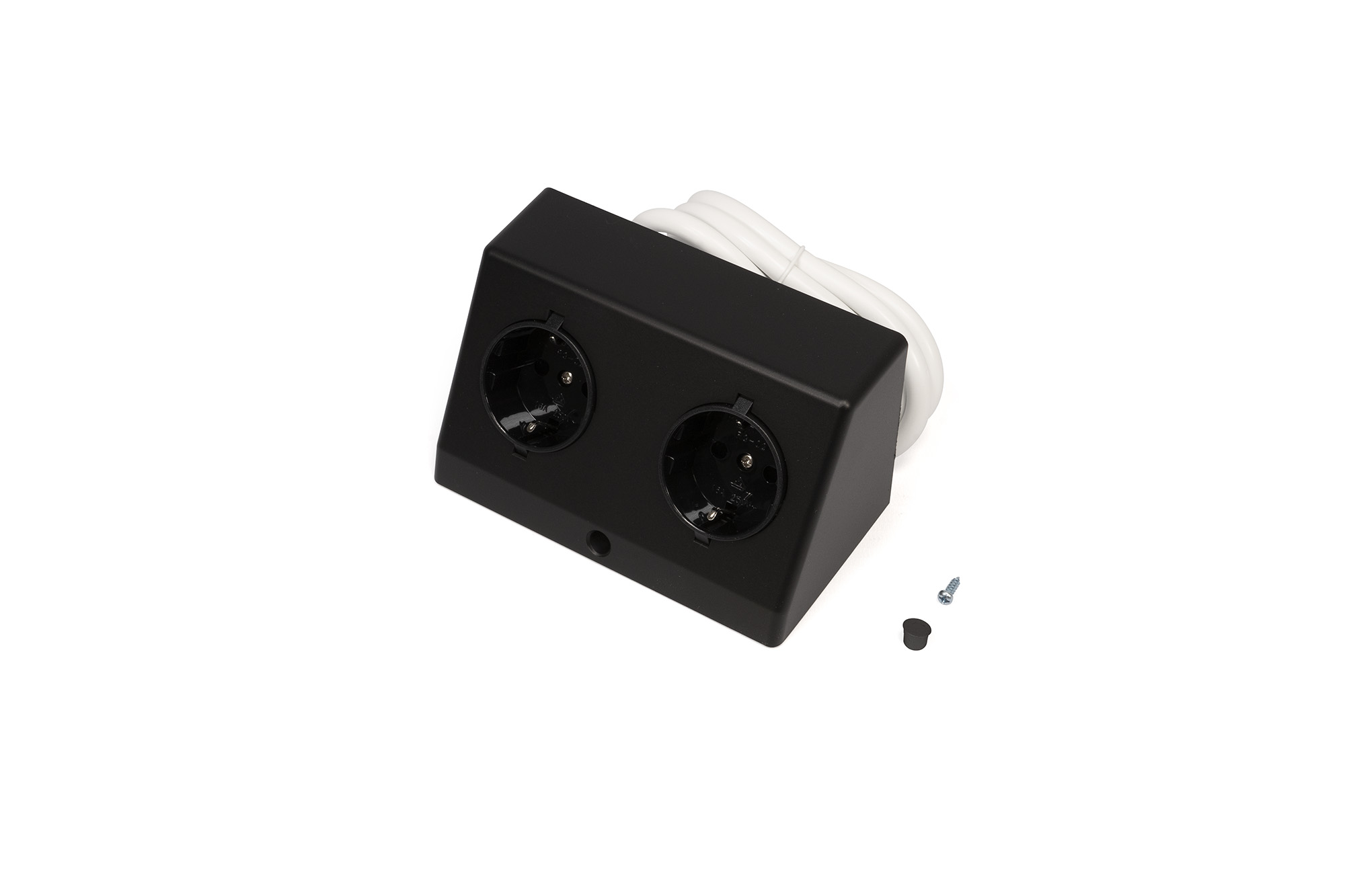 L&S Doppelsteckdose DE 230 V 135x72x72 mm Kst. Schwarz