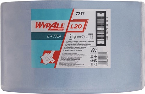 KIMBERLY-CLARK Wischtuch WYPALL L20 EXTRA+ 7317 L.ca.380 mmxB.ca.235mm blau 2-lag.KIMBERLY-CLAR