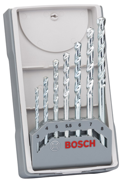 BOSCH Steinbohrer-Set CYL-1, 7-teilig, 3, 4, 5, 5,5, 6, 7, 8 mm