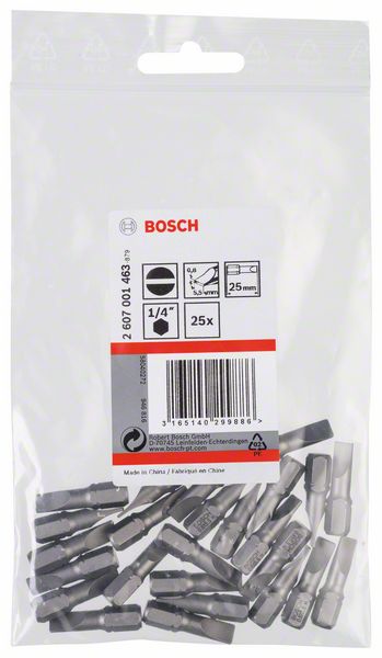 BOSCH Schrauberbit Extra-Hart S 0,8 x 5,5, 25 mm, 25er-Pack