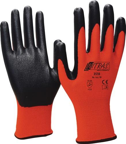 PROMAT Handschuhe Nitril Foam Gr.8 rot/schwarz Nyl.m.Nitrilschaum EN 388 PSA II NITRAS