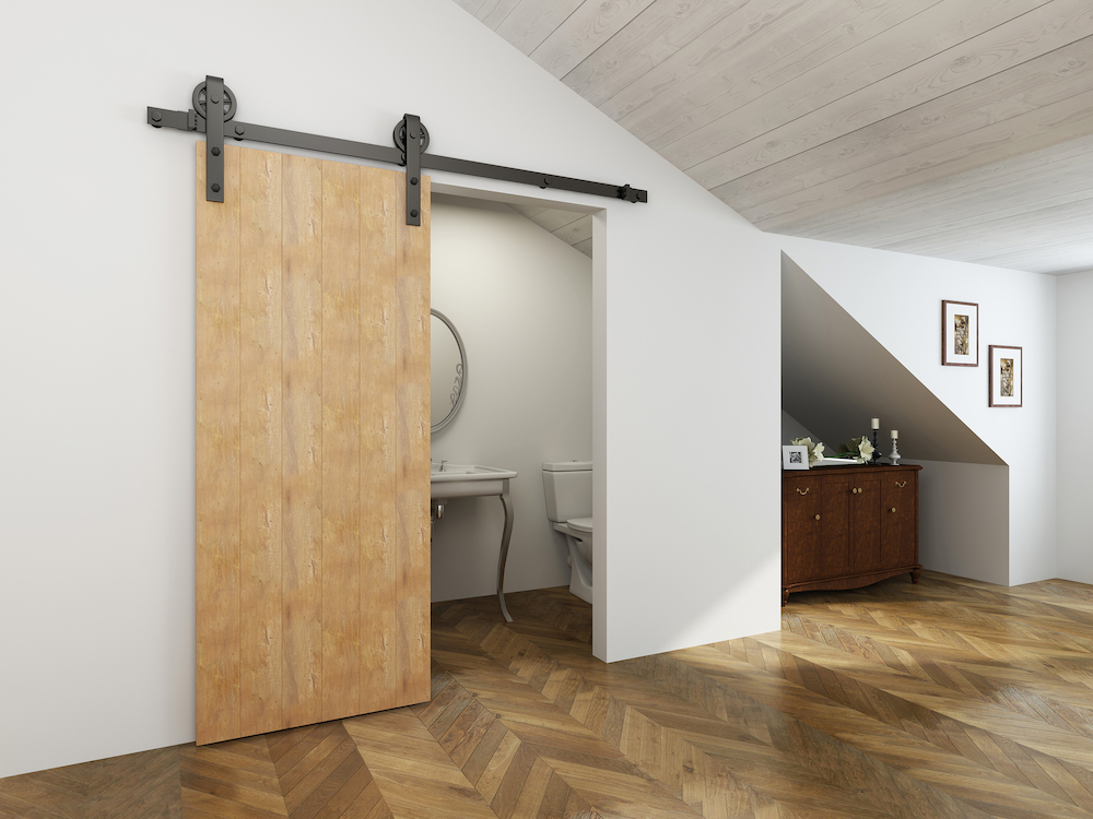 HERMAT Schiebetürbeschlag CORVARA 9032 für Holztüren, 100 kg, Edelstahl