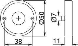 HERMAT Drückerrosette 2233.K.RHF, Messing