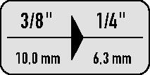 STAHLWILLE Reduzierstück 431 Antriebs-4-KT.3/8 Zoll Abtriebs-4-KT.1/4 Zoll L.28mm