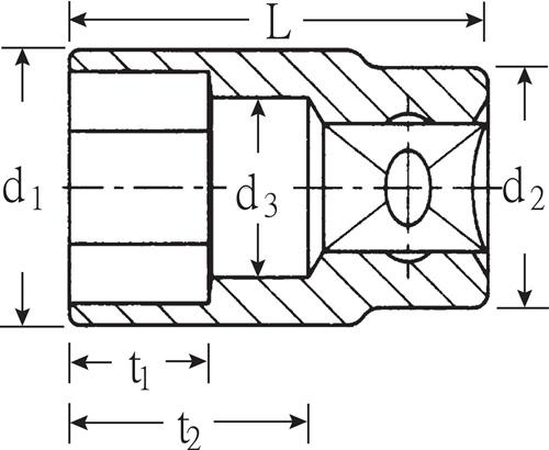STAHLWILLE Steckschlüsseleinsatz 456 8 3/8 Zoll 6 kant SW 8mm L.25mm STAHLWILLE