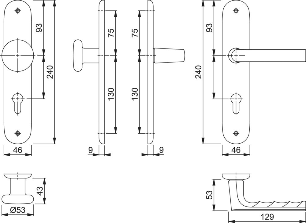 HOPPE® Wechselgarnitur mit Langschild Hamburg 53/273P/1700, Aluminium, 11762160 HOPPE® Wechselgarnitur mit Langschild Hamburg 53/273P/1700, Aluminium, 11762160