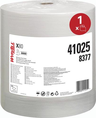 KIMBERLY-CLARK Wischtuch WYPALL X80 8377 L.ca.315 mmxB.ca.310mm weiß 1-lagig 475 Tü./Rl.KIMBERL KIMBERLY-CLARK Wischtuch WYPALL X80 8377 L.ca.315 mmxB.ca.310mm weiß 1-lagig 475 Tü./Rl.KIMBERL