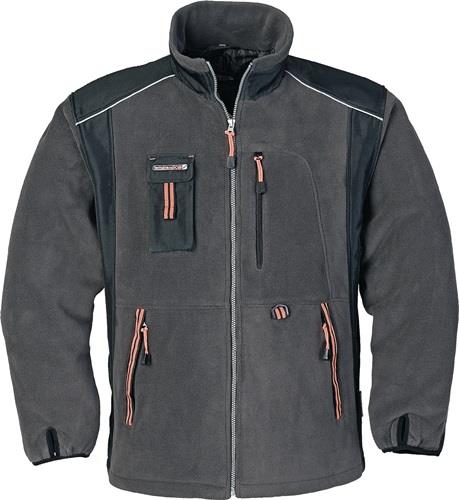 TERRATREND Fleecejacke Gr.XL dunkelgrau/schwarz/orange TERRATREND