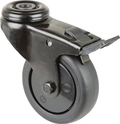 BS ROLLEN Lenkrolle m.Festst.D.75mm Trgf.75kg Rückenloch 10,2 m.Festst.