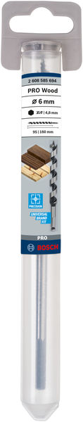 BOSCH Holzschlangenbohrer, Sechskant 6 x 95 x 160 mm, d 4,8 mm
