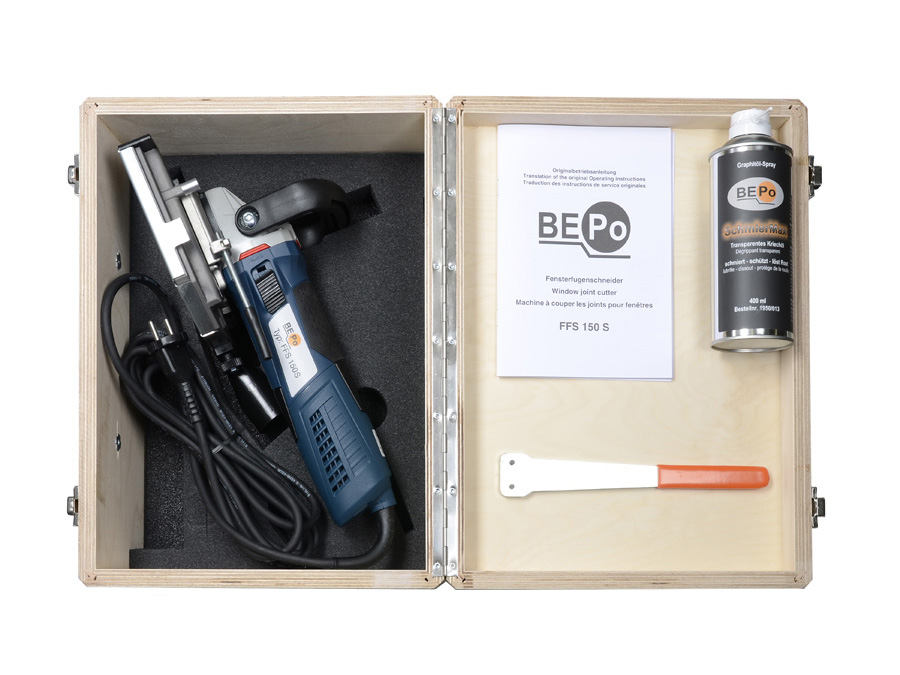 BEPO Fensterfugenschneider FFS 150 S im Holzkoffer mit Diamanttrennscheibe 150 mm