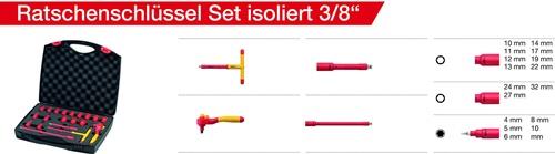 WIHA Ratschenschlüsselset 21-tlg.3/8 Zoll 8-22mm Außen-6kt.,4-8mm Innen-6kt.Z.72