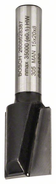 BOSCH Nutfräser Standard for Wood, 8 mm, D1 15 mm, L 20 mm, G 51 mm