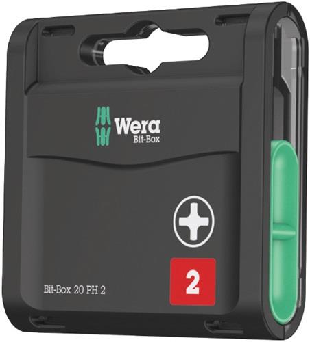 WERA Bitgroßpackung 1/4 Zoll PZD 2 L.25mm DIN ISO 1173,Form C 6,3 20 Bits/Ku.-Box WERA Bitgroßpackung 1/4 Zoll PZD 2 L.25mm DIN ISO 1173,Form C 6,3 20 Bits/Ku.-Box