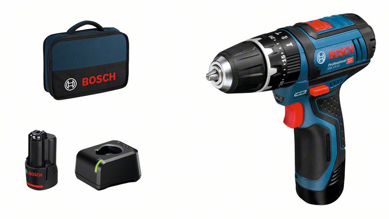 BOSCH Akku-Schlagbohrschrauber GSB 12V-15, mit 2 x 2.0 Ah Li-Ion Akku BOSCH Akku-Schlagbohrschrauber GSB 12V-15, mit 2 x 2.0 Ah Li-Ion Akku