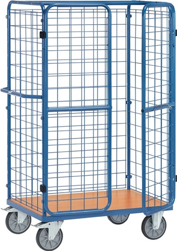 FETRA Paketwagen Drahtgitterverkleidung L1000xB700mm brillantblau m.Flügeltüren
