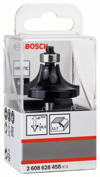 BOSCH Abrundfräser 6 mm, R1 12,7 mm, D 38,1 mm, L 18,6 mm, G 60 mm