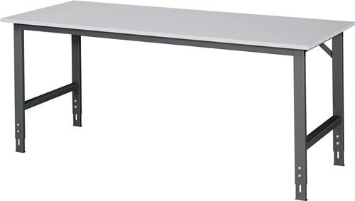 RAU Werktisch Tom B2000xT800xH760-1080mm Arbeitsplatte Melamin Gestell anthrazitgrau