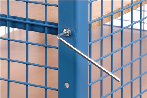 FETRA Etagenwagen L1170xB700xH1792mm Trgf.750kg 4Etagen Drahtgitter,1 Längsseite offen