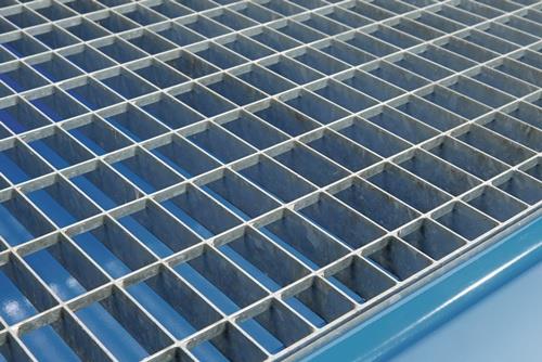 TECWERK Auffangwanne 215l L1200xB800xH360mm Stahlbl.m.Gitterrost blau TECWERK