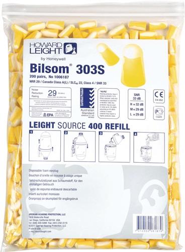 HONEYWELL Gehörschutzstöpsel Bilsom 303S EN 352-2 SNR 33 dB Nachfüllpack 200 PA/Pack,Gr.S