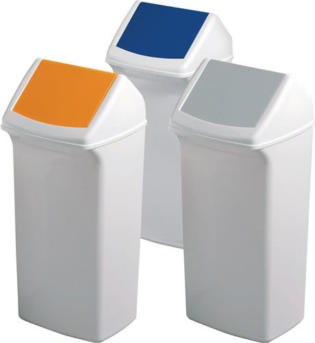 DURABLE Wertstoffsammler 40l H747xB320xT366mm weiß/blau m.Deckel DURABLE