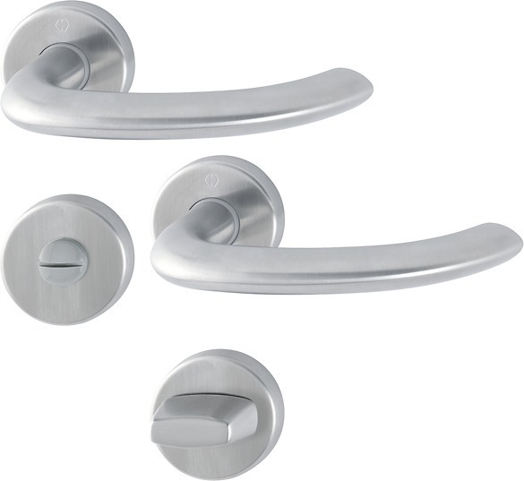 HOPPE® Drückergarnitur mit Rosetten Marseille E1138Z/42KV/42KVS, Edelstahl, 3042505