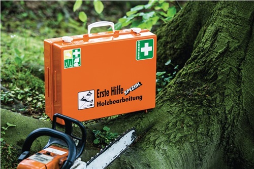 SÖHNGEN Erste Hilfe Koffer Beruf SPEZIAL Holzbearbeitung B400xH300xT150ca.mm orange