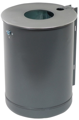 RENNER Abfallbehälter H510xØ360mm 50l anthrazit-eisenglimmer Befestigungsschiene