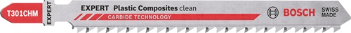 BOSCH Stichsägeblatt Plastic Composites T301CHM Gesamt-L.117mm Zahnt.3,3mm 3 St./Karte