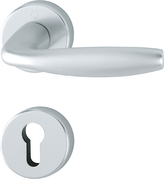 HOPPE® Drückergarnitur mit Rosetten New York 1810/42KV/42KVS, Aluminium, 3273223